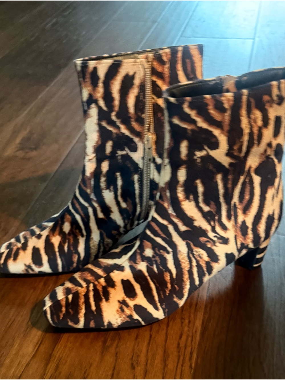 a new day Leopard/Tiger Print Ankle Boots - Brown/Black/Cream